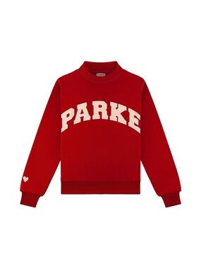 Parke Red Logo Crewneck Sweatshirt New Crimson Varsity Mockneck Sweater L/XL